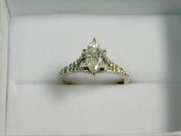 1 Carat Total weight Marquis Diamond Engagement Ring