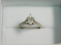 1 Carat Total weight Marquis Diamond Engagement Ring