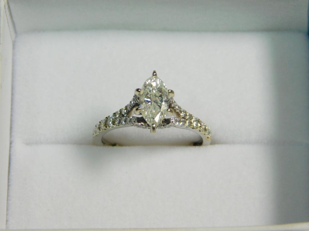 1 Carat Total weight Marquis Diamond Engagement Ring