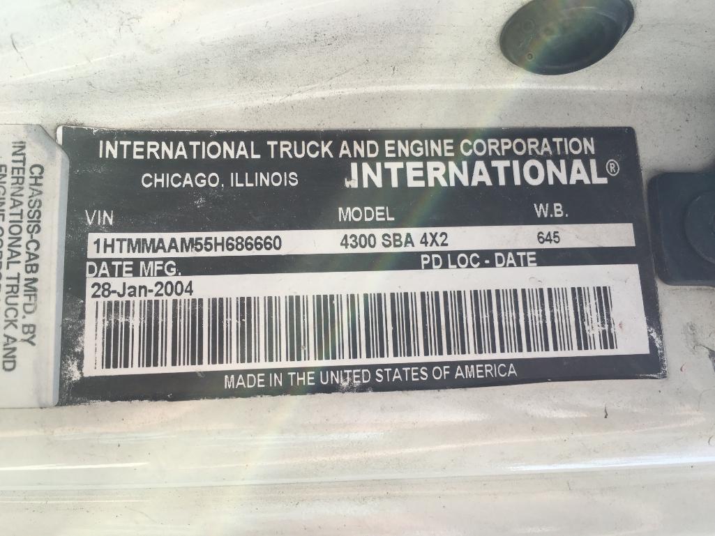 2005 International 4300 Truck, VIN # 1HTMMAAM55H686660