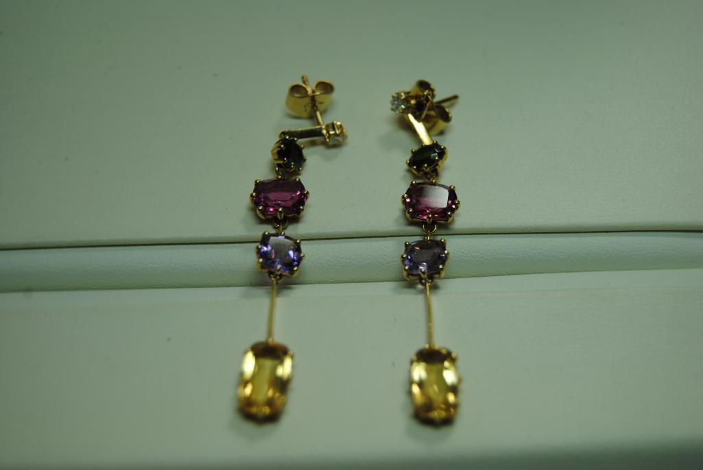 Gemstone Dangle Earrings.