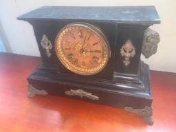 Antique Clock Ansonia Clock Co. Buffalo head mantle clock