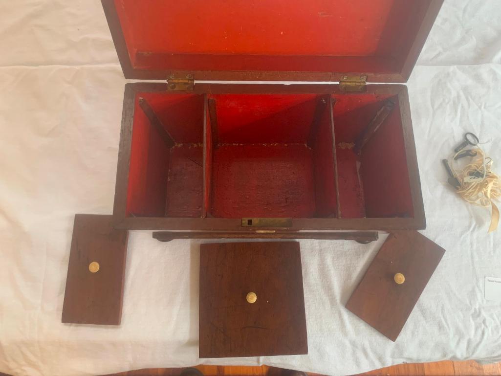 Wooden Box with three compartments