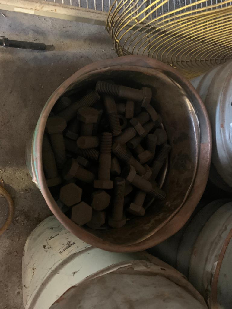 Misc lot of nuts and bolts, varying sizes in containers