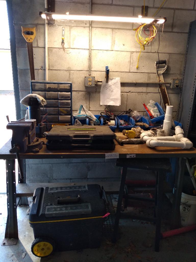 Work bench with contents