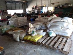 8 pallets of misc. fertilizer, grass seed, and insctisides