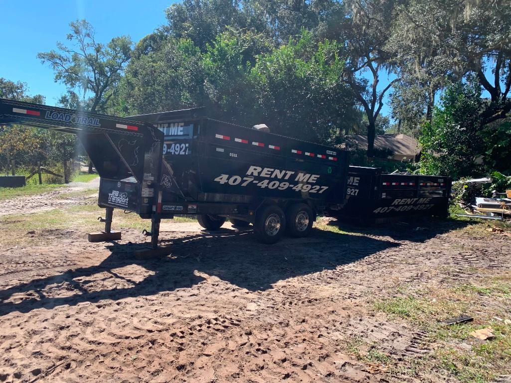 2018 Load Trail 14' dual axle roll off trailer (Trailer only, Does NOT include dumpster)