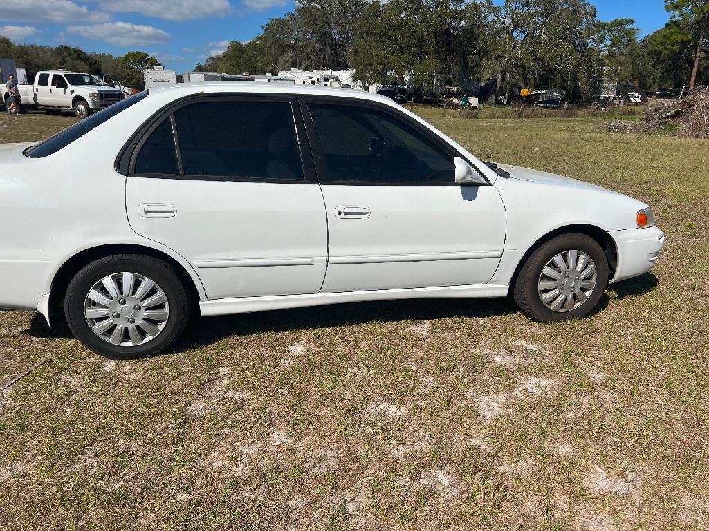 1998 Toyota Corolla Passenger Car, VIN # 2T1BR18E7WC038571