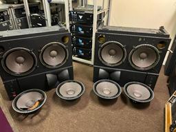 JBL 4435 Studio & Audio Speaker Boxes with 4 extra speakers, Box size 22"x 9"x17" WHD