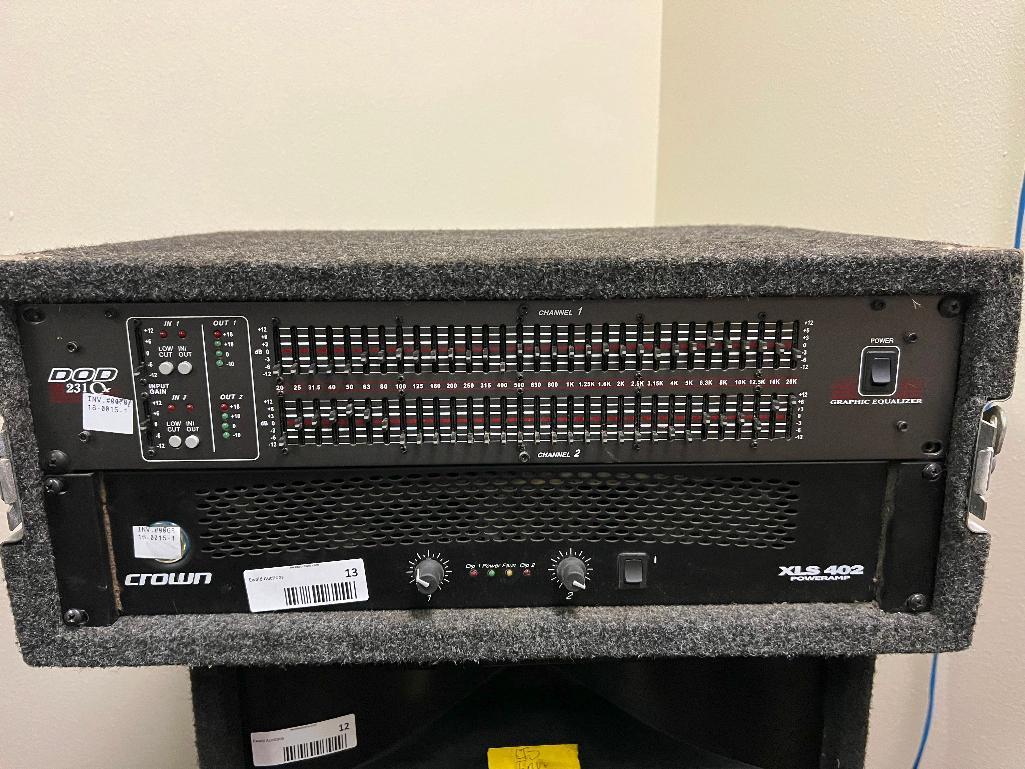 Crown XLS402 Power Amp S/N D207200, DOD 231QX Graphic Equalizer, 22"x9"x16" WHD