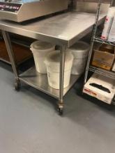 Rolling Stainless Steel Prep Table