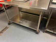 Stainless Steel Rolling Prep Table