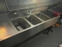 Supreme Single Stainless Steel 3-Compartment Bar Sink