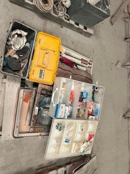 Pallet of Misc. Items (shocks, tent, toolbox, first aid)