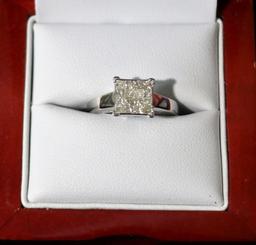 Large Princess Cut Diamond Estate Ring