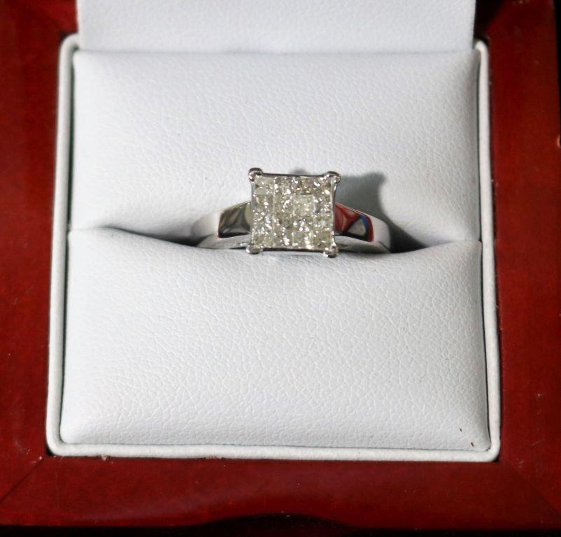 Large Princess Cut Diamond Estate Ring