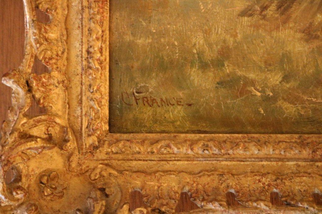 19th Century Framed Oil on Board Painting