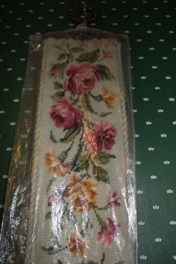 A long Floral Needlepoint Bell Pull