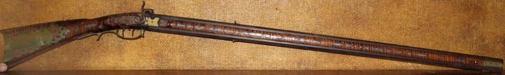 Fine Percussion Swivel Breech Rifle by John Derr, famous Berks County