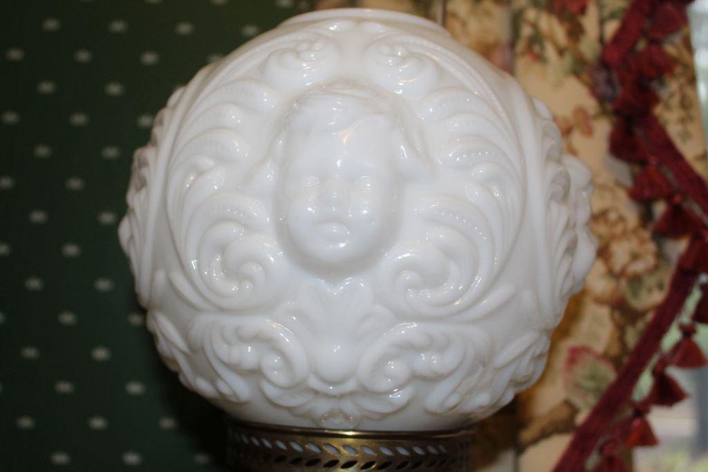 A Blownout Gone With the Wind Lamp w/ Cherub Head
