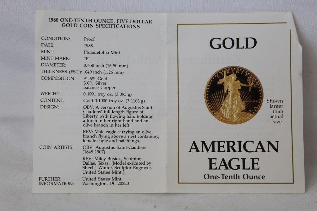 1988 $5.00 Gold Eagle Proof Brilliant Uncirculated