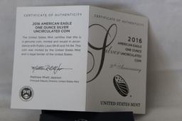 2016 Brilliant Uncirculated American Eagle w/COA