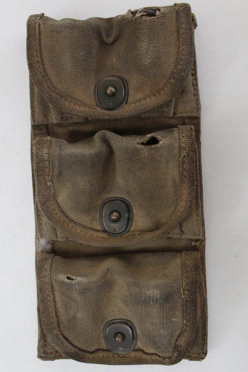 Vintage US GI WWI 3 Pocket Ammo Pouch
