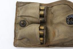 Vintage US GI WWI 3 Pocket Ammo Pouch