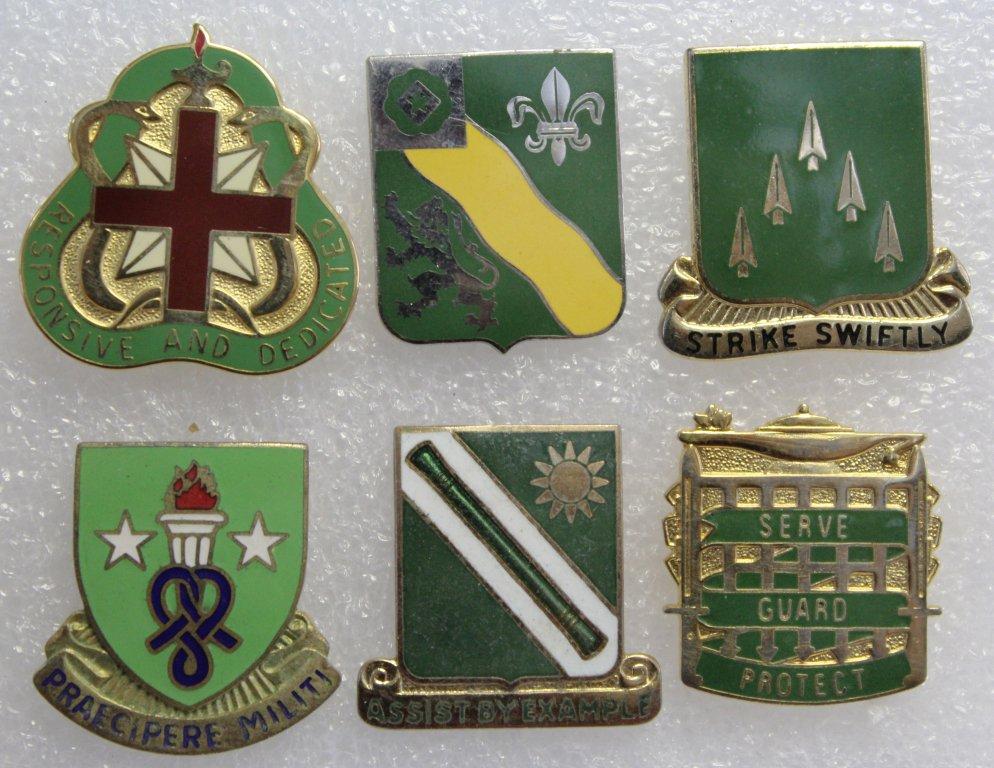 6 Army Clutch Back Military Crests