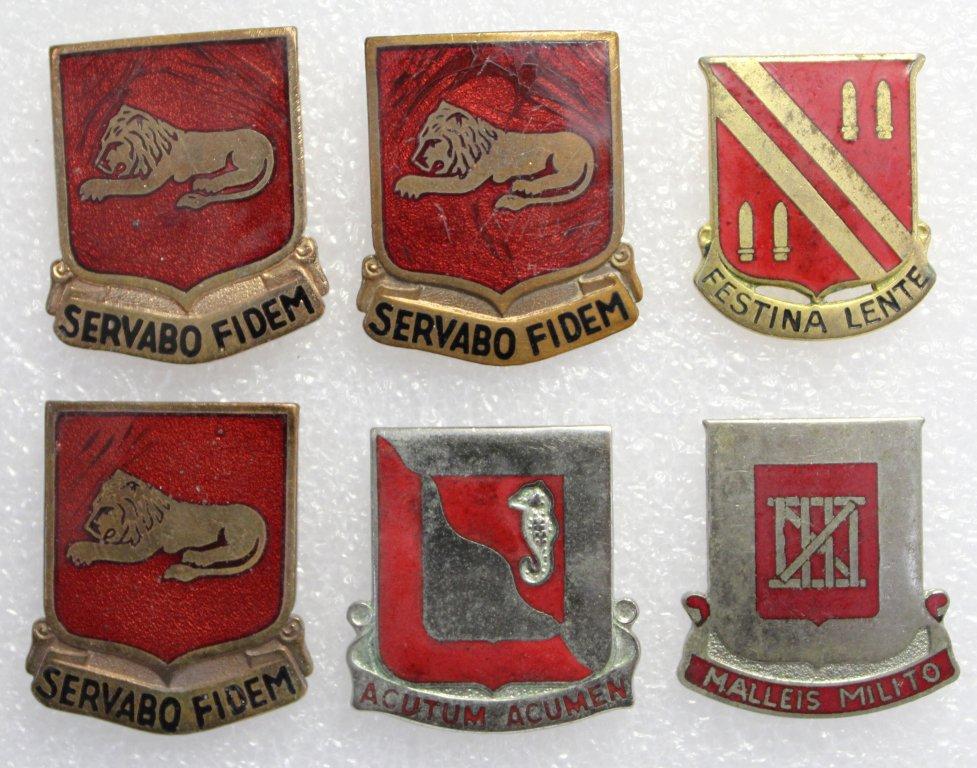 6 Artillery Clutch Back Military Crests