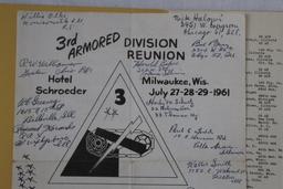 1961 Reunion Booklet of 3rd Armored Division from WWII