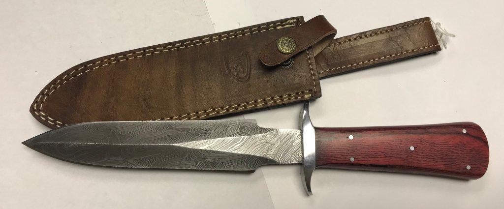 Kvein Johnson Mint Damascus Steel Toothpick Style Double Edged Dagger