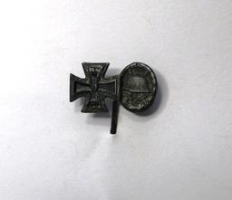 German WWII Iron Cross & Wound Badge Stick Pin