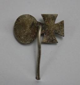 German WWII Iron Cross & Silver Wound Badge Stick Pin