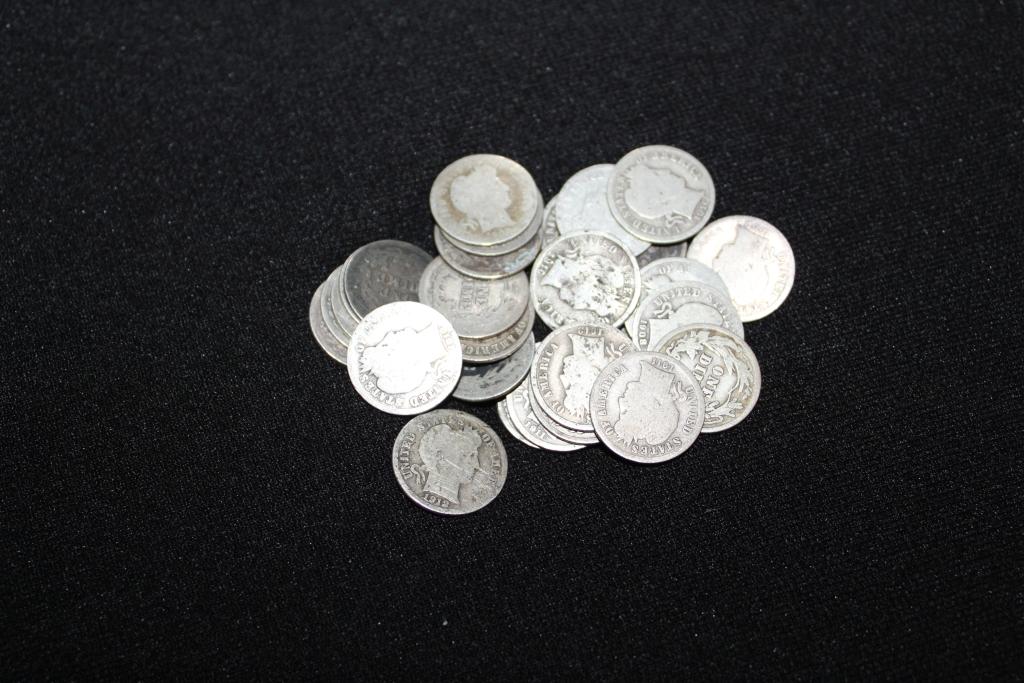 28 Barber Silver Dimes