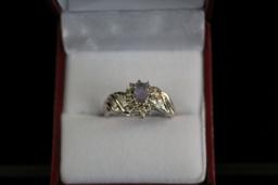 Genuine Tanzanite Diamond Ring