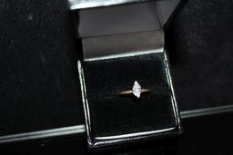 14kt Marque Diamond Solitaire Ring