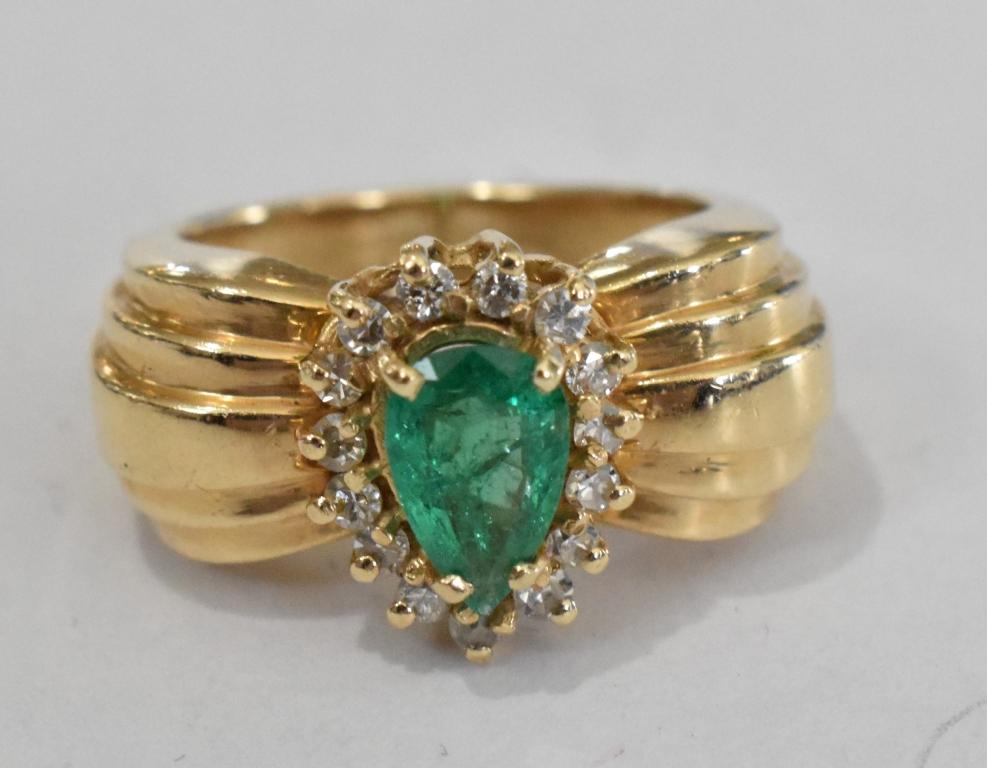 1.88ct Genuine Emerald Diamond Ring, 14kt