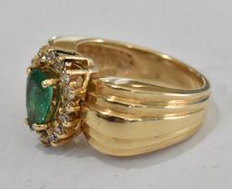 1.88ct Genuine Emerald Diamond Ring, 14kt