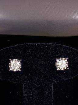 Large Diamond Solitaire Earrings