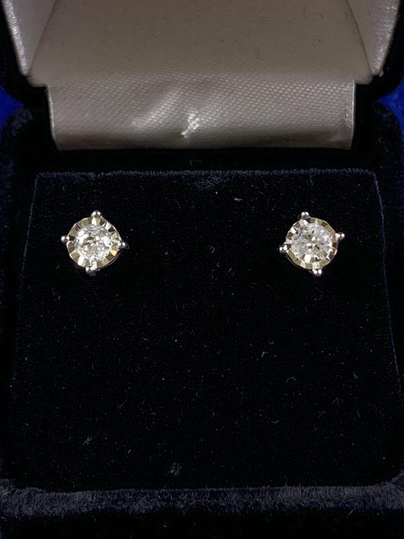 Large Diamond Solitaire Earrings