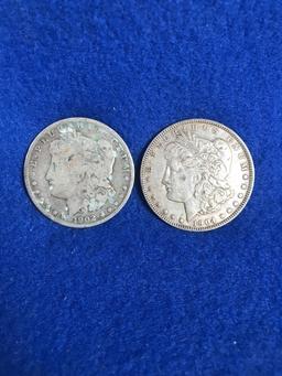 (2) Morgan Silver Dollars