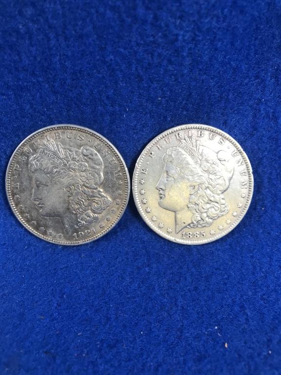 (2) Morgan Silver Dollars