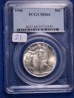 1946 MS64, PCGS Walking Liberty Half Dollar