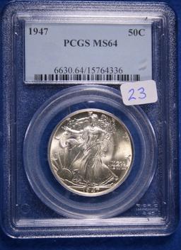 1947 MS64, PCGS, Walking Liberty Half Dollar