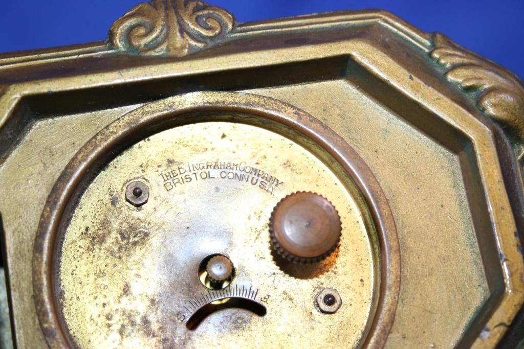 Ingraham Brass Mantel Clock
