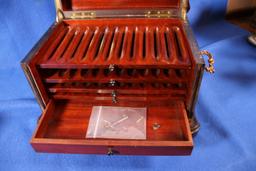 Burled Inlaid Lift Top Box for Pens or Cigars