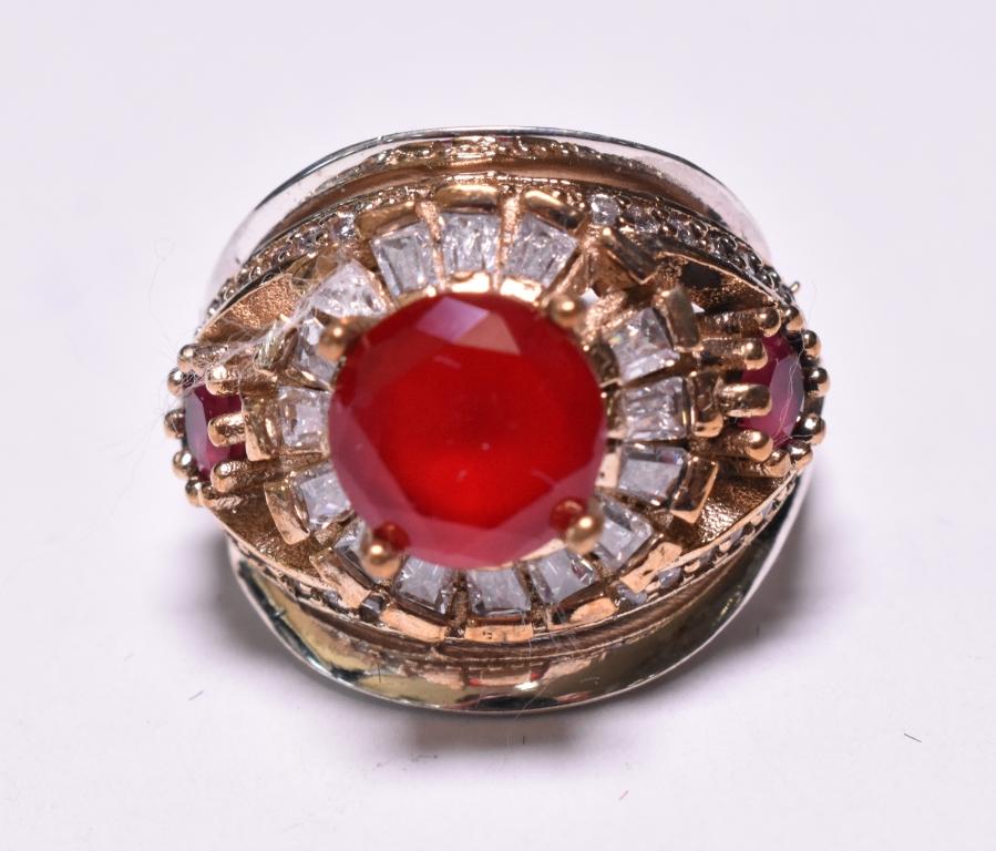 Round Cut Ruby Dinner Ring