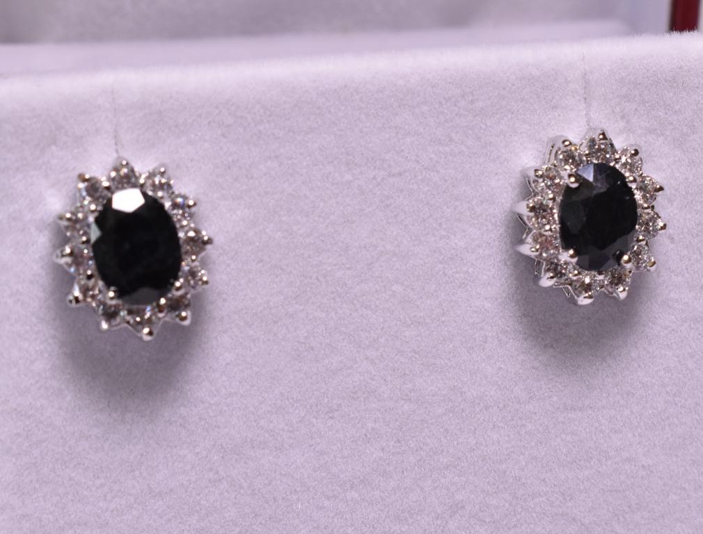 Onyx & White Topaz Earrings