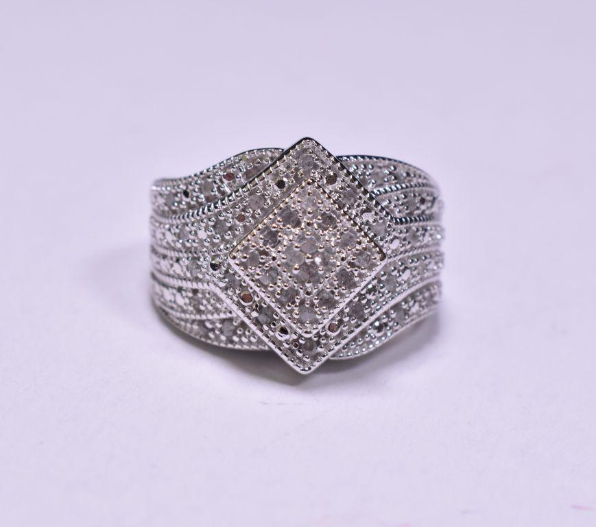 Rolex style diamond estate ring